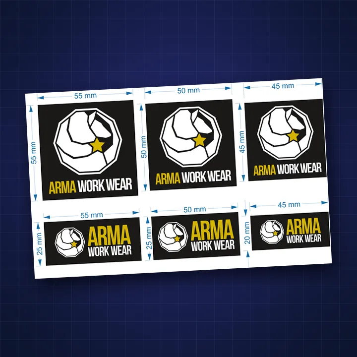 Arma Work Wear Labels